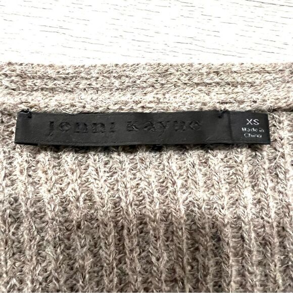 Jenni Kayne Wool Baby Alpaca V Neck Oversized Sweater Size XS Taupe - Picture 3 of 7